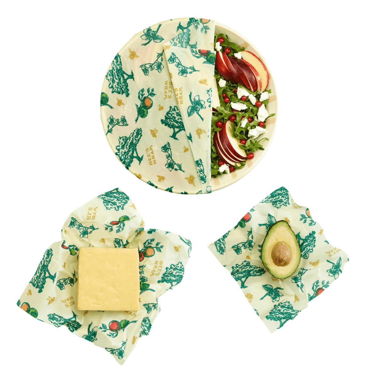 Assorted 3 Pack (S, M, L) Apple Blossom Bundles Bee's Wrap 