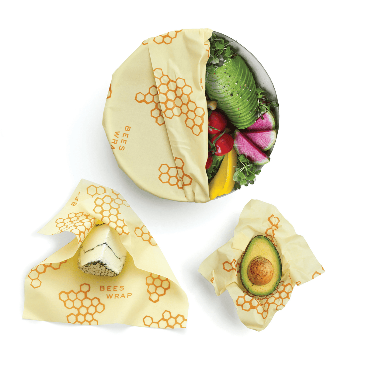 Assorted 3 Pack (S, M, L) Honeycomb Bundles Bee's Wrap 