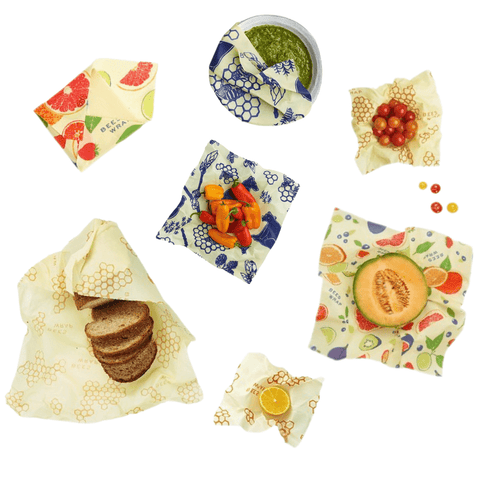 Variety Value Pack Bee's Wraps Bee's Wrap Honeycomb Bees & Bears and Fresh Fruit 