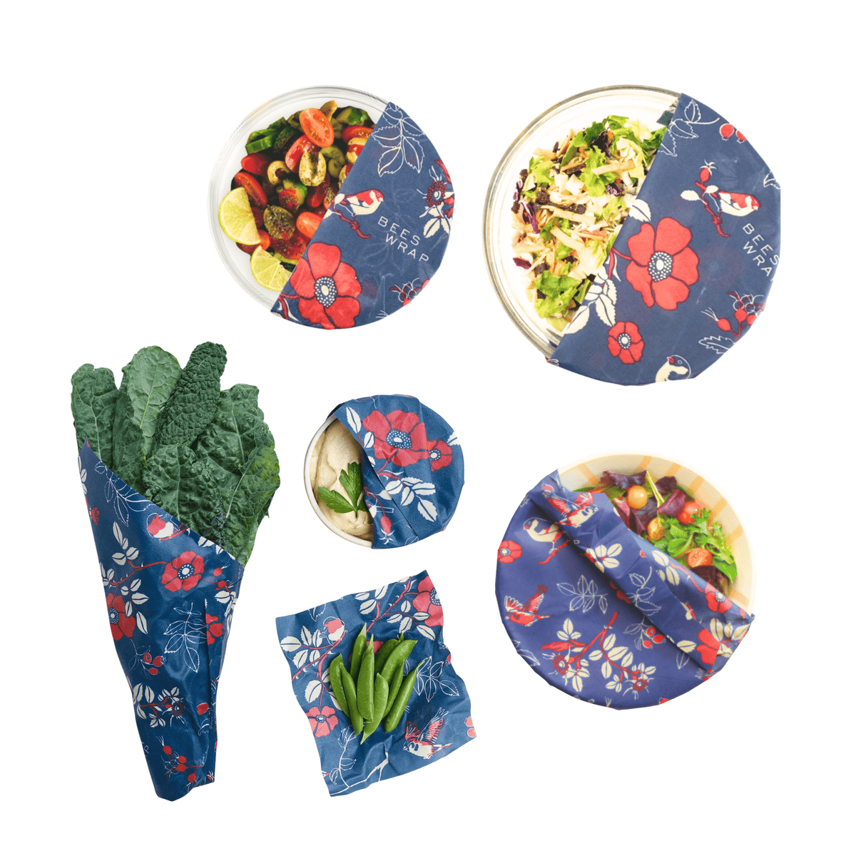 Assorted 6 Pack (2 Sm, 2 Md, 2 Lg) - Botanical Bee's Wraps Bee's Wrap 