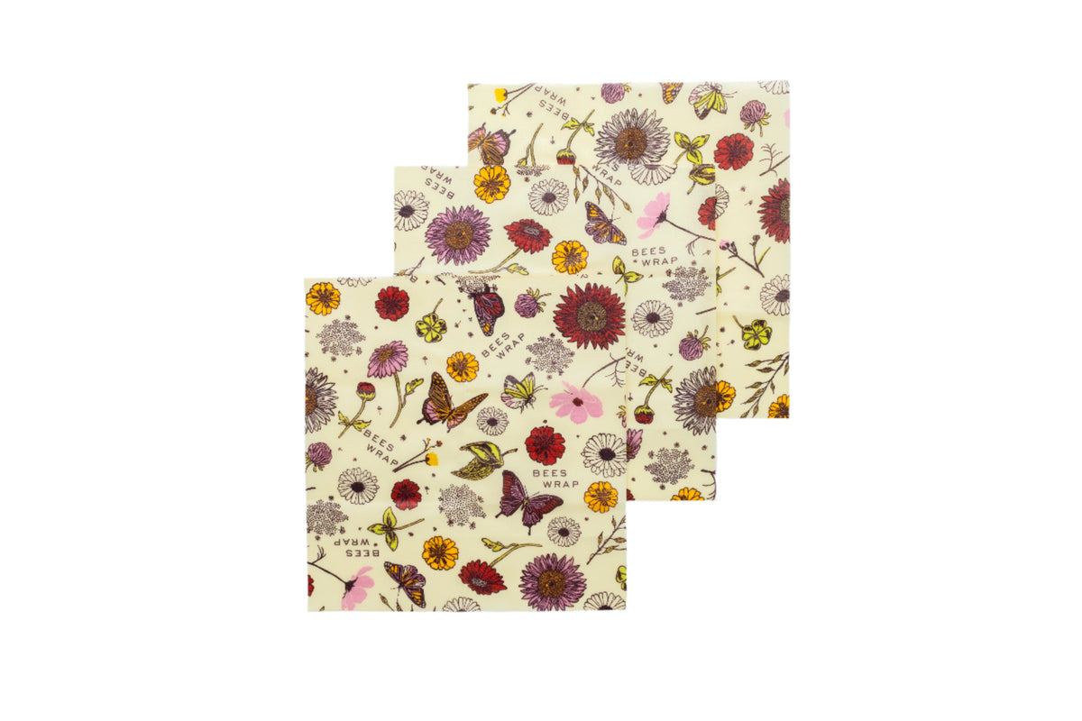 Medium 3 pack in Meadow Magic laying flat