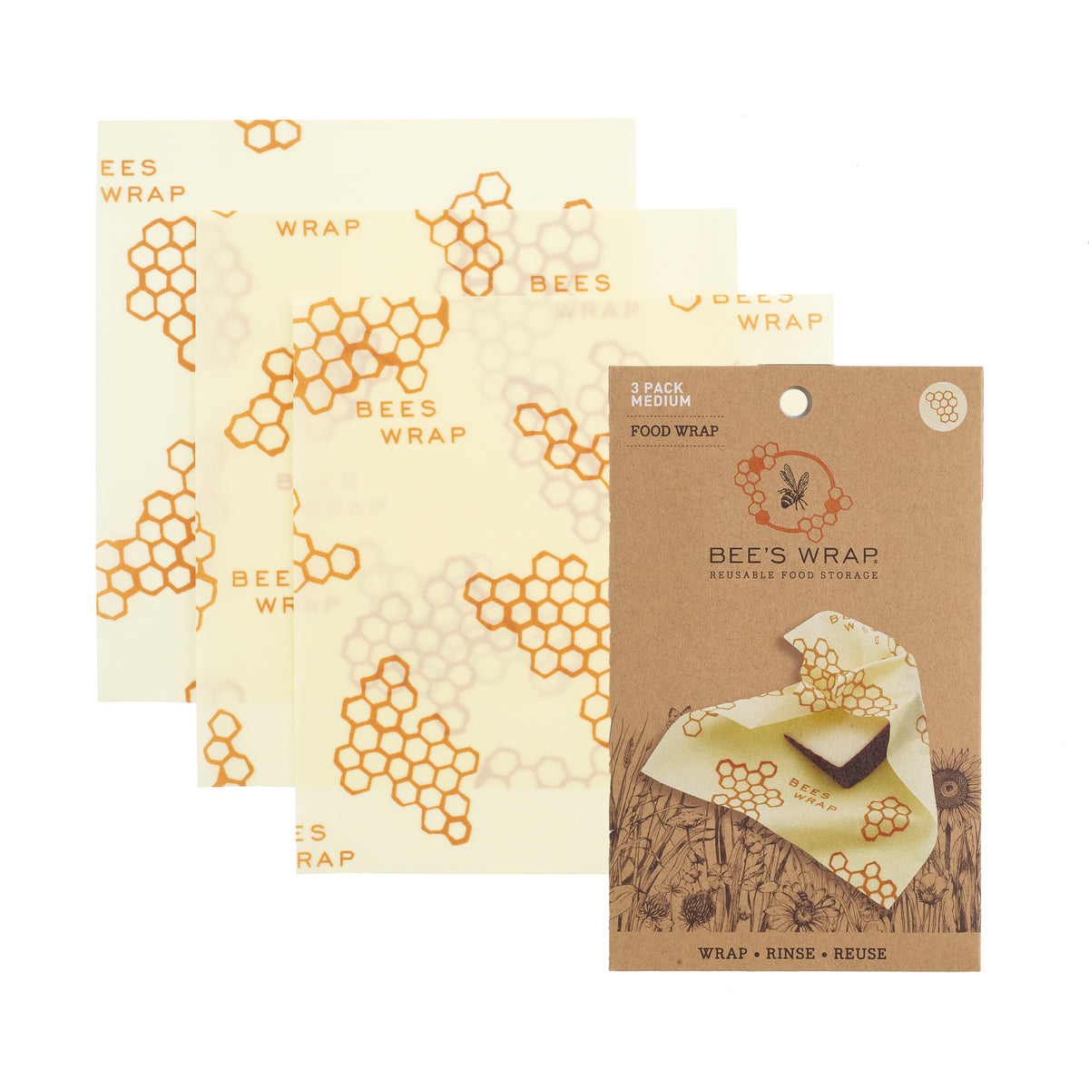 Medium Wrap 3 Pack Bee's Wraps Bee's Wrap